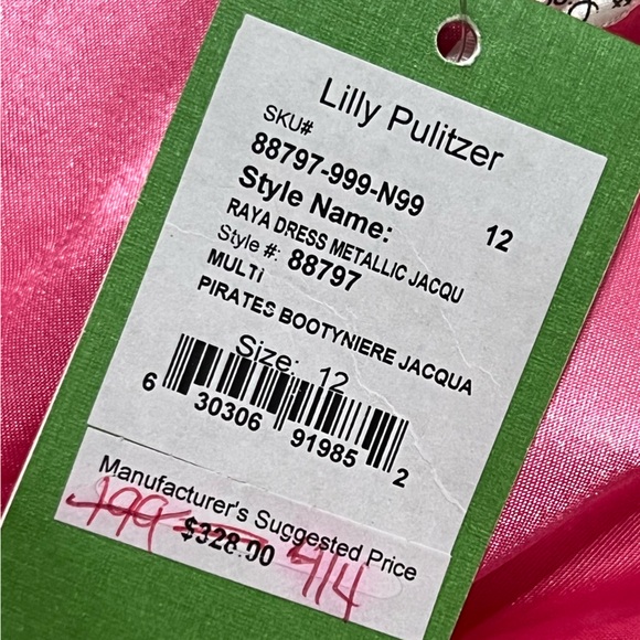 Lilly Pulitzer Raya Dress Metallic Jacquard - Picture 6 of 8